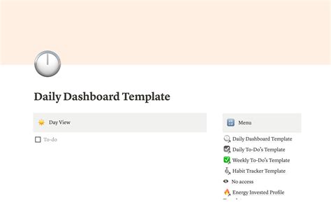 テンプレートギャラリー：Notion (ノーション) – Daily Dashboard Template