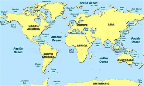 World Map With Oceans And Seas - Black Sea Map