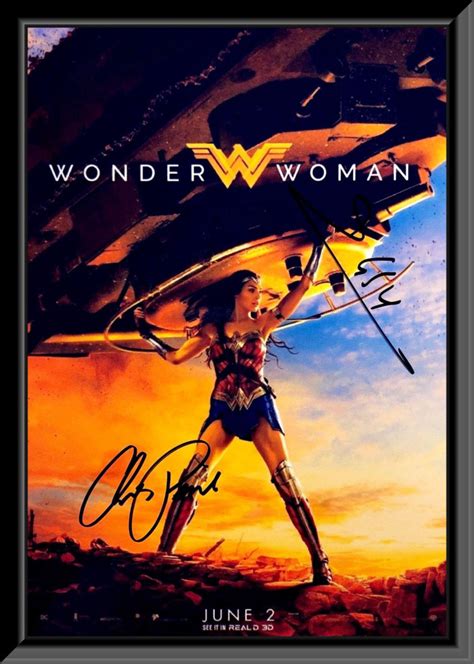 Wonder Woman Gal Gadot signed movie poster, 27x40 inches - Contemporary ...