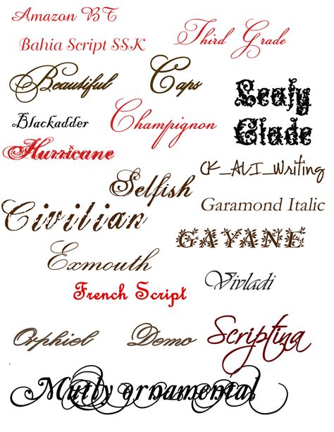 Tattoo Fonts For Names