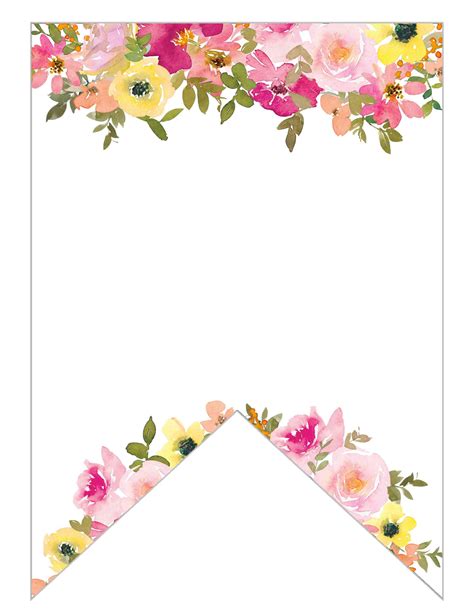 Free Printable Floral Alphabet Banner Letters - Lovely Planner