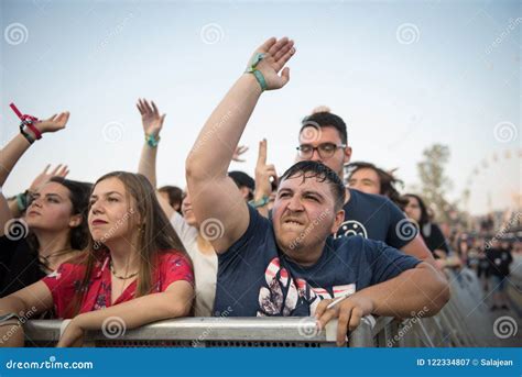 Cheerful Crowd of People at Concert Editorial Photography - Image of ...