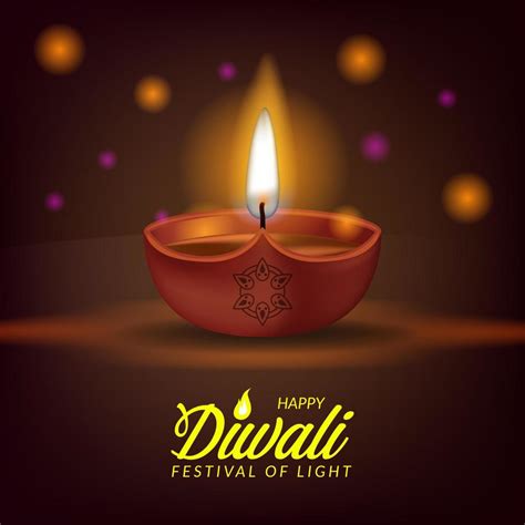 Diwali festival of light from india with oil lamp 3526052 Vector Art at ...