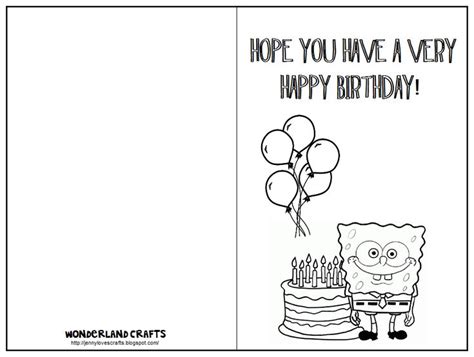 Printable Foldable Happy Birthday Coloring Card - Birthday Wishes