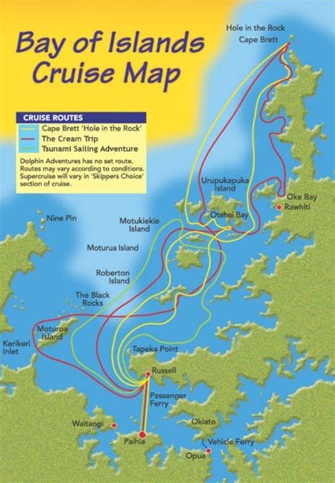 Bay of Islands Cruise Map Island Cruises, Bay Of Islands, Sailing ...