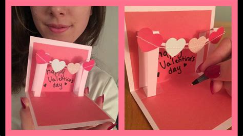 How to Make a Cute Homemade Pop Up Valentine's Card - VERY EASY - YouTube