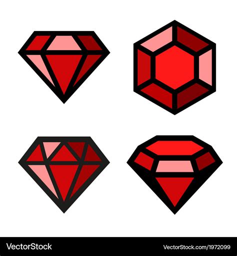 Ruby icons set Royalty Free Vector Image - VectorStock