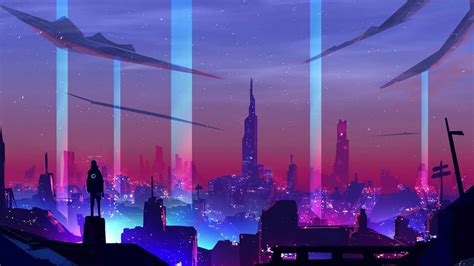 Neon City Snow Live Wallpaper - WallpaperWaifu