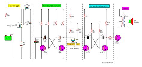 6 Simple transistor | police | ambulance Siren (audio alarm) circuits