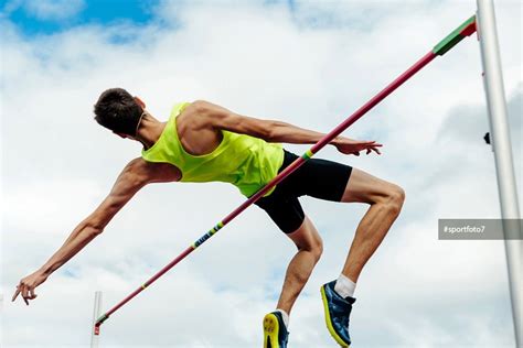 high jump male athlete successful attempt over bar | High jump, Athlete ...