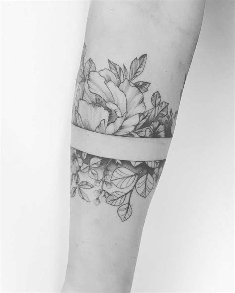 Temporary Black Armband Tattoo Flower Armband Tattoo ...