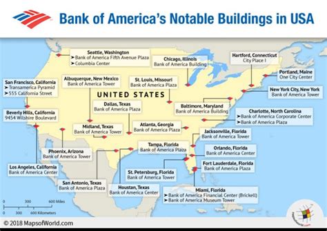 Bank Of America Locations In Usa Map - Cities And Towns Map