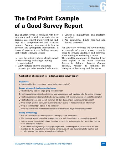 8) Chapter 6 - Example of Good Survey Report (Pgs 131-174) | Sample ...