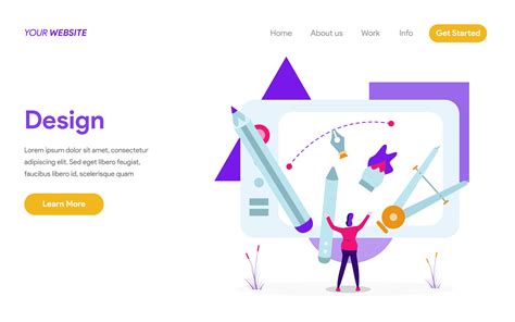 Landing page template of Design Illustration Concept. Modern flat ...