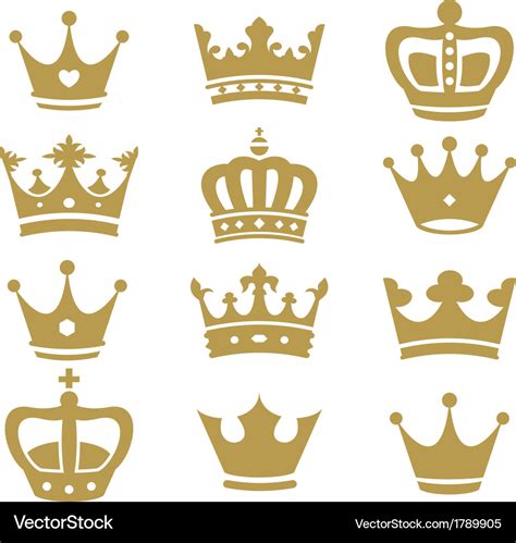 Crown collection - silhouette Royalty Free Vector Image