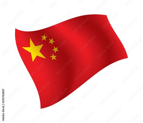 China flag waving isolated vector illustration Stock Vector | Adobe Stock