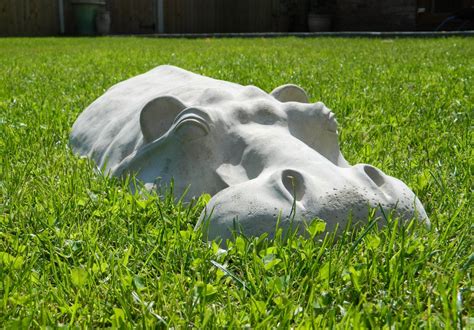 Large Hippo Patio Decor Resin/ Stone Sculpture Outdoorsy - Etsy | Large ...