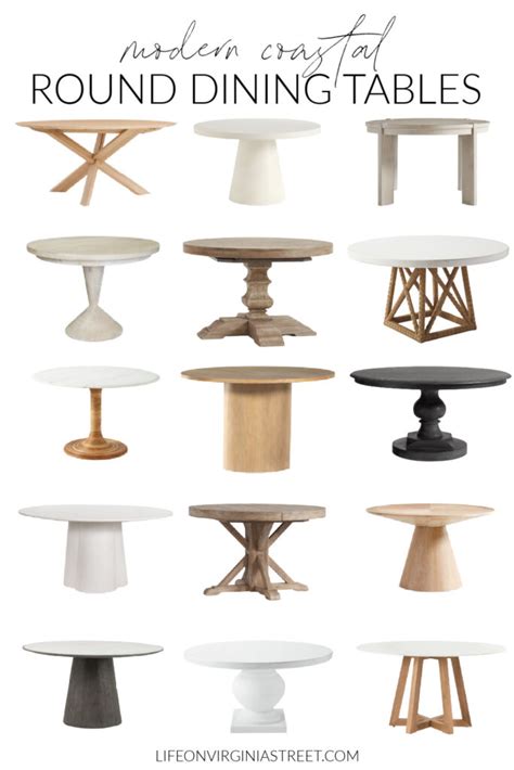 Modern Coastal Round Dining Tables - Life On Virginia Street