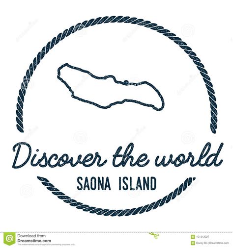 Saona Island Map Outline. Vintage Discover the. Stock Vector ...