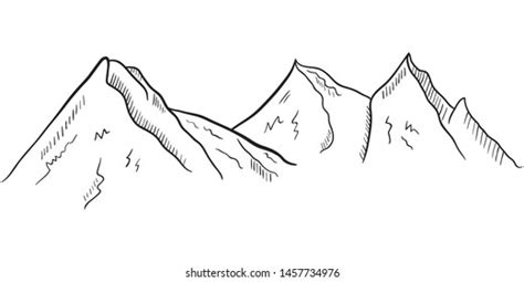 Hand Drawn Mountains Sketch Landscape Vector Stock Vector (Royalty Free ...