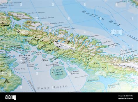 Baffin Island map Stock Photo - Alamy