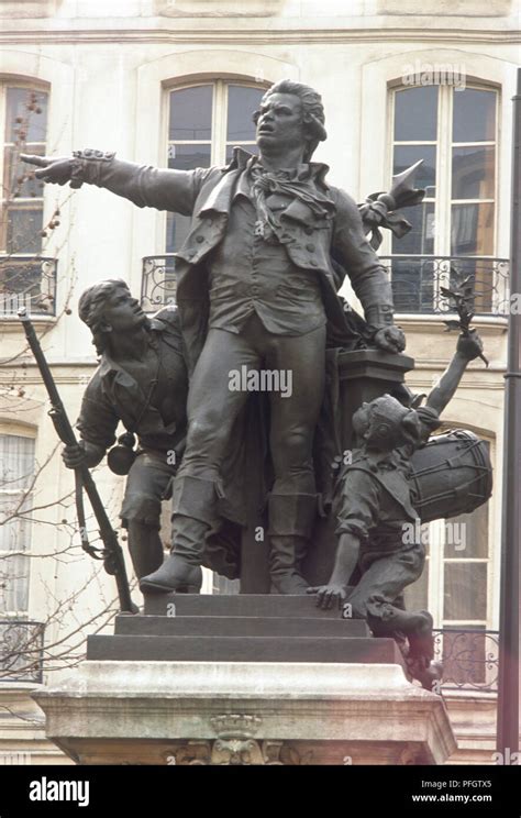 France, Paris, St-Germain-des-Pres, statue of George Jacques Danton ...