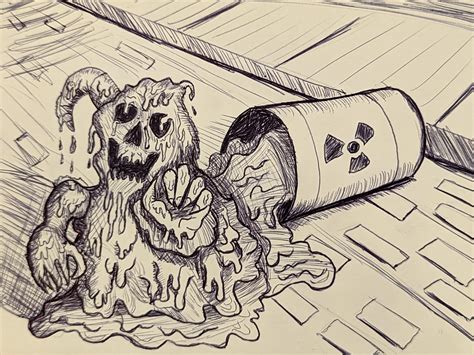 Toxic Sludge Monster I made for Inktober : r/ImaginaryMonsters