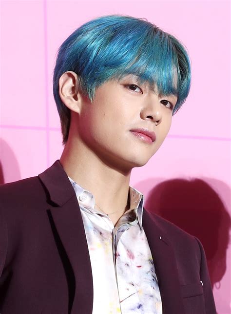 V's Blue Hair Colour in 2019 | BTS's Best Hair Colours Over the Years ...