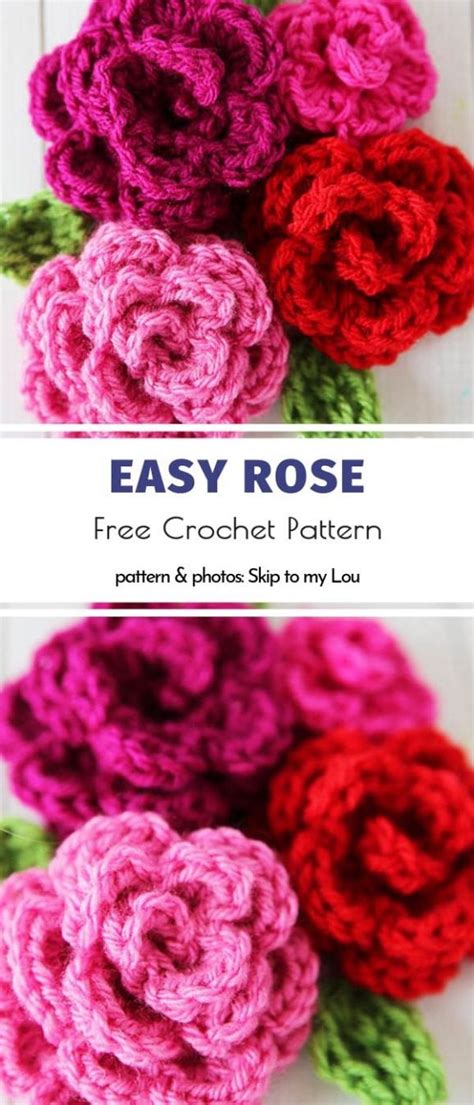 Lovely Crochet Roses Free Patterns - Your Crochet