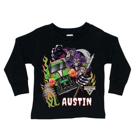 Monster Jam Grave Digger and Grim Black Long Sleeve Tee - T-Shirts ...