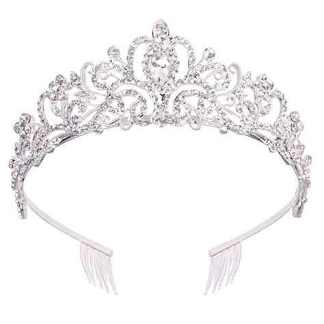 Amazon.com : Didder Silver Crystal Tiara Crown Headband Princess ...