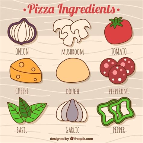 Free Vector | Hand-drawn ingredients to make a pizza