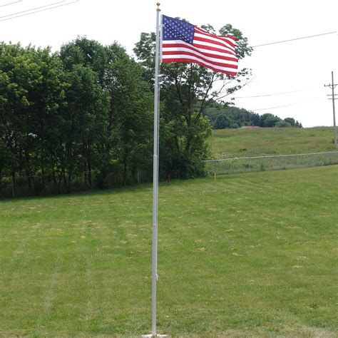 Super Tough Heavy Duty 20ft Residential Flagpole with US Made Nylon ...