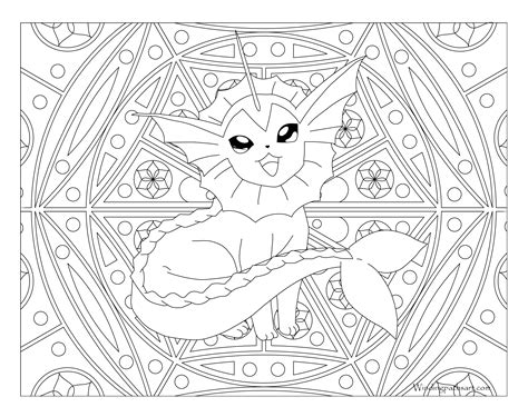 #134 Vaporeon Pokemon Coloring Page · Windingpathsart.com