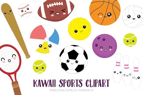 Kawaii Sports Vector Clipart