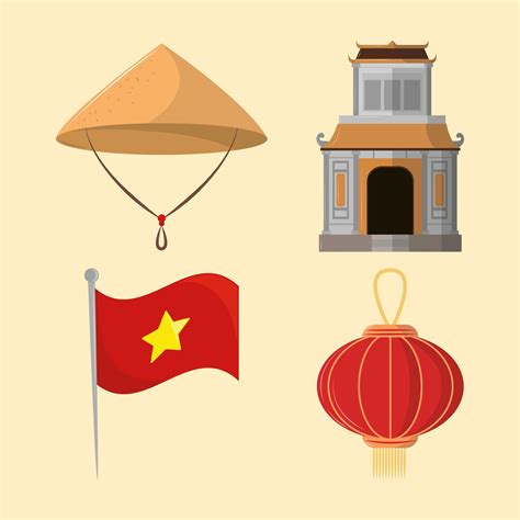 set of vietnam culture 4229212 Vector Art at Vecteezy