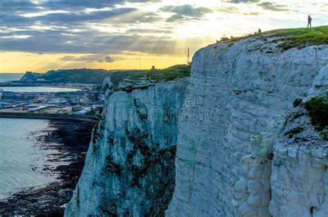 Sunset at the White Cliffs of Dover in Kent Stock Image - Image of ...