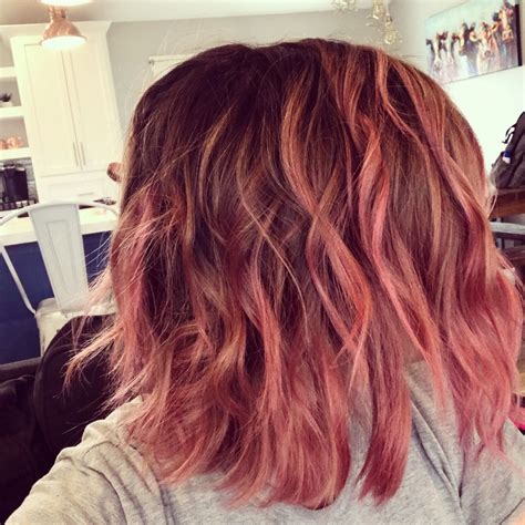 Pink rose gold balayage Overtone color ombré hair | Gold hair, Hair ...