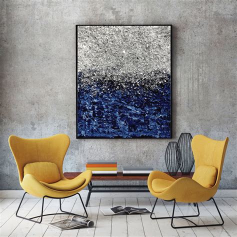 Original wall art painting blue wall decor Home Decor Wall Decor Wall ...