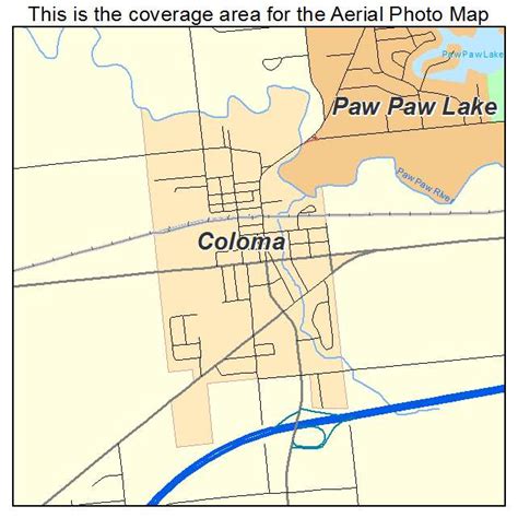 Aerial Photography Map of Coloma, MI Michigan