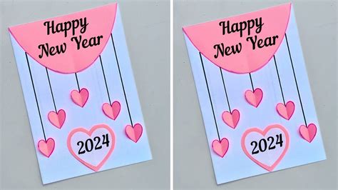 Happy New Year Card 2024 / Greeting Card Design Easy Happy New Year ...