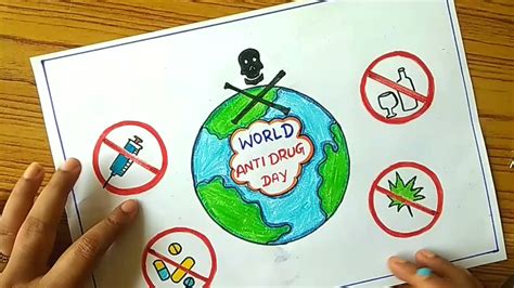 How to draw no drug poster/anti drug day awareness poster drawing ...