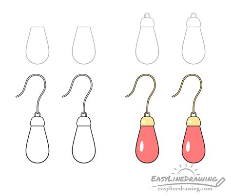 How to Draw Earrings Step by Step - EasyLineDrawing