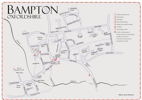 Handmade map of Bampton, Oxfordshire, England | Oxfordshire, Art ...