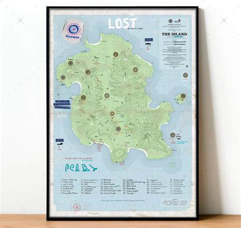 Lost Island Map Poster dharma Initiative Printlost TV Series - Etsy