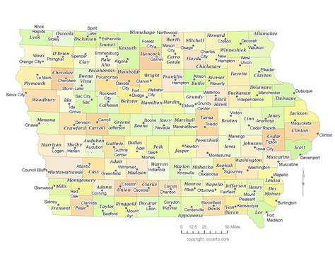 Printable Iowa County Map