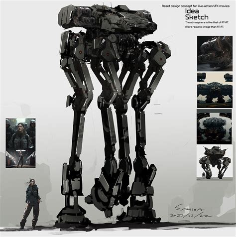 ArtStation - Sci-Fi conceptArt machine design Idea sketch