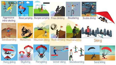 Extreme Sports List in English • 7ESL