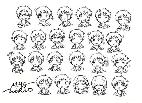 Anime, Chibi Face Expressions, Boy Draw Chibi, Chibi Boy, Chibi ...