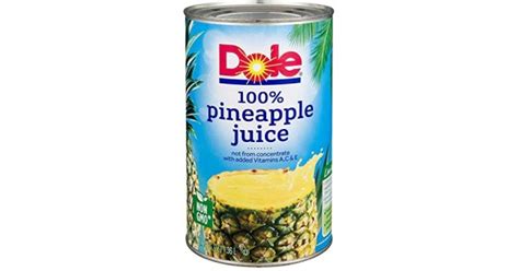 Dole Pineapple Juice, 46 oz Can, Pack of 2